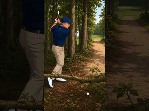 Frank aiming at a narrow gap between bunkers instead of the open path