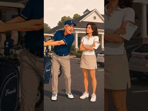 Frank celebrates a birdie while his wife looks at the scorecard